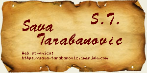 Sava Tarabanović vizit kartica